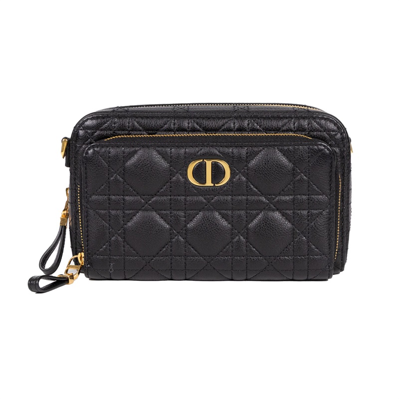 迪奧 CHRISTIAN DIOR Caro 相機包 S5037UWHL 黑金CARO雙層相機包 防塵袋