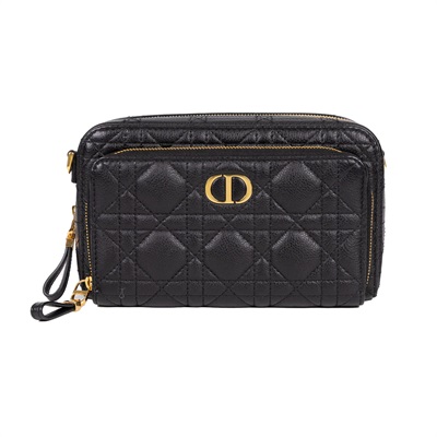 迪奧 CHRISTIAN DIOR Caro 相機包 S5037UWHL 黑金CARO雙層相機包 防塵袋