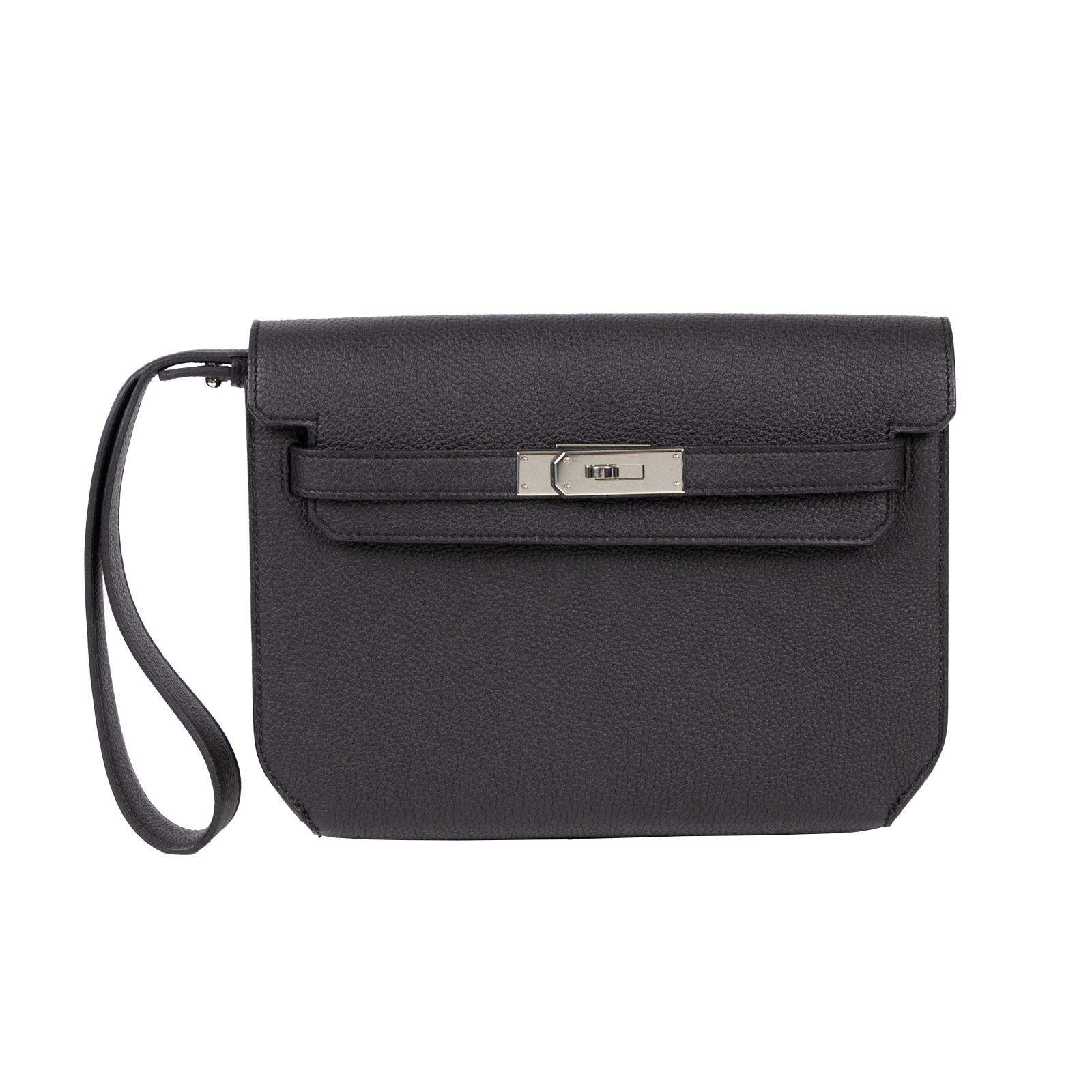 愛馬仕 Hermès kelly Depeches 25 手拿包 DP25 W刻 ☆W刻 黑銀KELLY DEPECHES25 防塵袋/原廠盒子