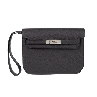 愛馬仕 Hermès kelly Depeches 25 手拿包 DP25 W刻 ☆W刻 黑銀KELLY DEPECHES25 防塵袋/原廠盒子