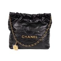 香奈兒 CHANEL 22 小型 束口包 AS3260 晶片款 黑金22包小號 防塵袋