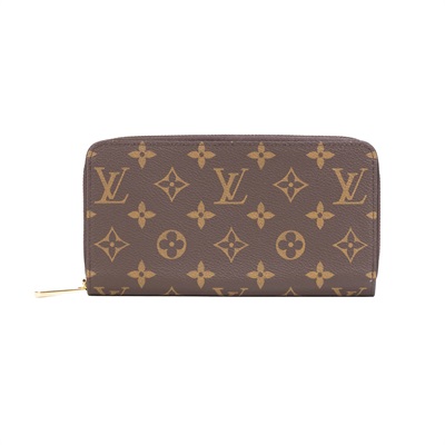 路易威登 LOUIS VUITTON 拉鏈錢包 Monogram帆布 棕色 M42616 晶片款 原花拉鍊長夾 防塵袋