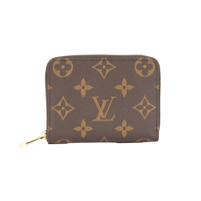 路易威登 LOUIS VUITTON 拉鏈零錢包 經典帆布 M60067 晶片款 原花拉鍊卡包 防塵袋