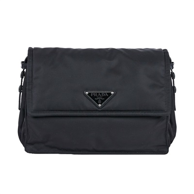 普拉達 PRADA Re-Nylon 夾棉 肩背袋 中型  1BD255_RDLN 黑Re-Nylon郵差包 防塵袋