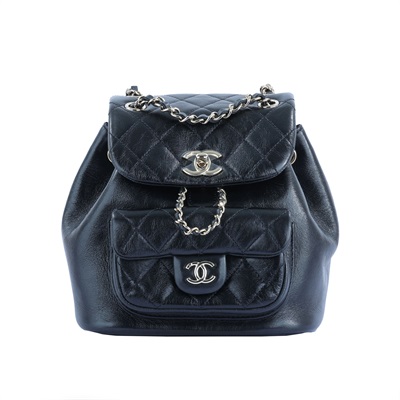香奈兒 CHANEL Duma 經典 CC Logo 菱格紋 迷你 雙肩 後背包 AS2908 晶片款 ☆黑荔枝DUMA MINI後背包 原廠盒子/防塵袋/台灣購買證明/發票