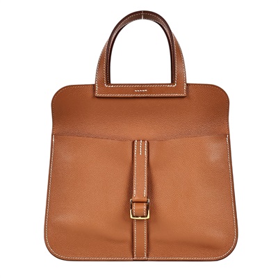 愛馬仕 Hermès Halzan 25 手拿 手提 肩背 斜背包 HZ25 B刻 金棕HALZAN25 防塵袋