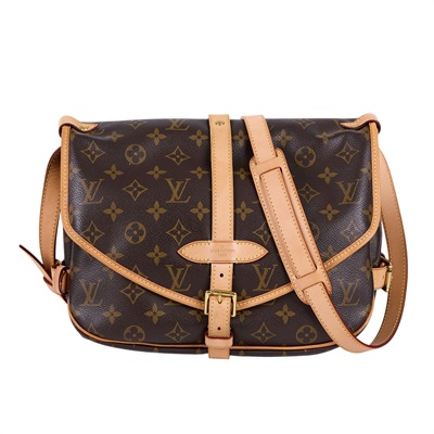 路易威登 LOUIS VUITTON Saumur MM 經典帆布 馬鞍包 M40710 原花SAUMUR MM 無附屬品