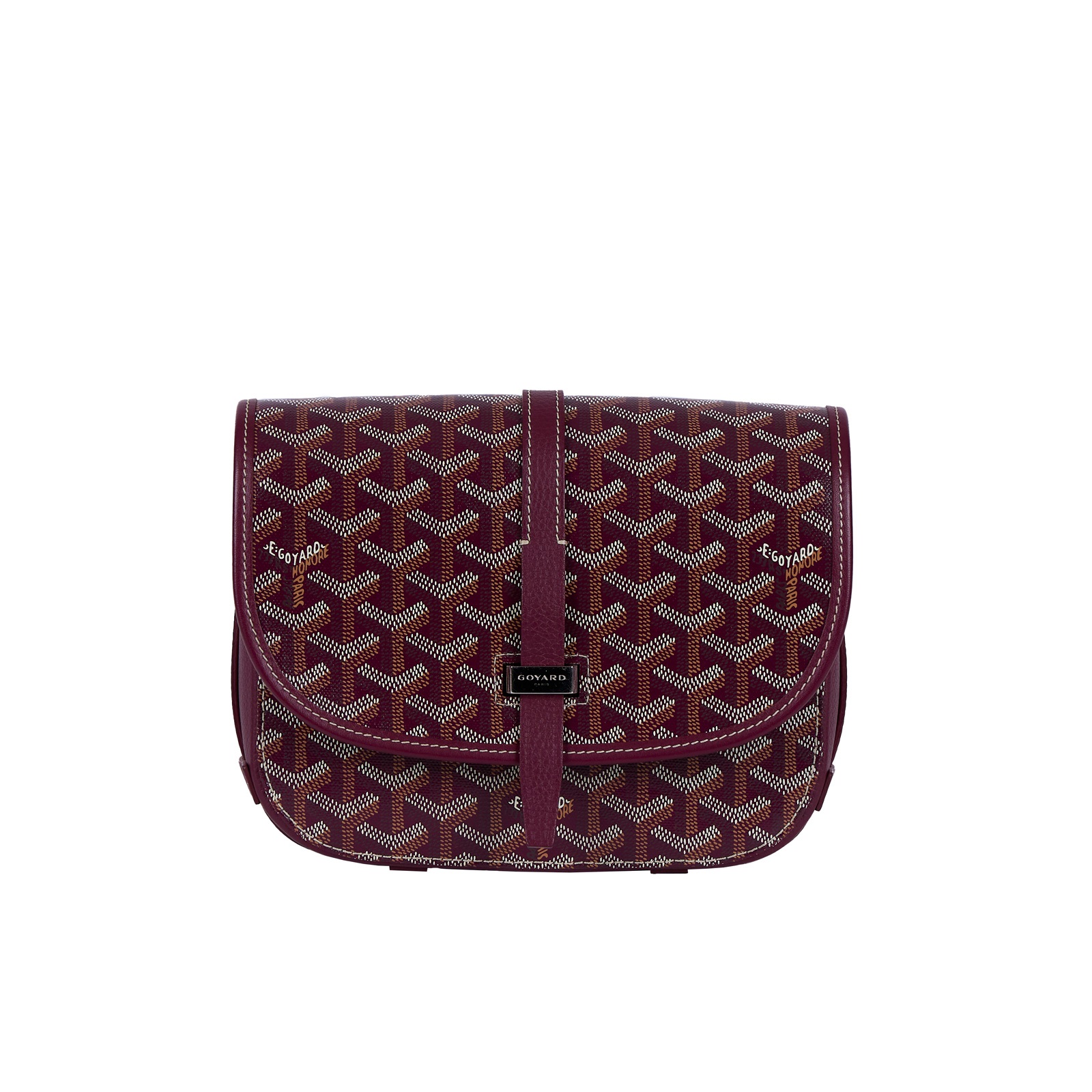 高雅德 GOYARD Belvédère PM 小型 馬鞍包 BELVE3PMLTY ☆酒紅色BELVEDERE斜背包 防塵袋