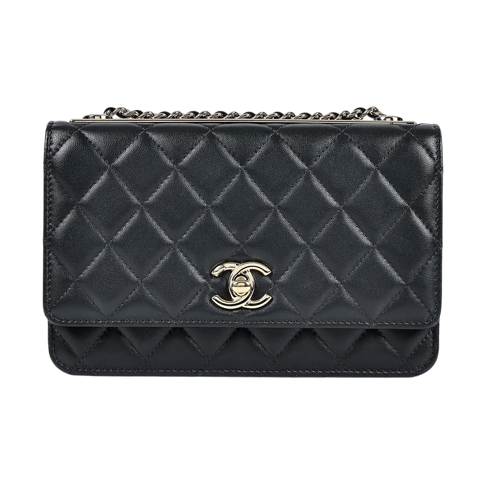 香奈兒CHANEL Trendy CC LOGO 羊皮金鍊斜背包A80982 原廠盒子/防塵袋