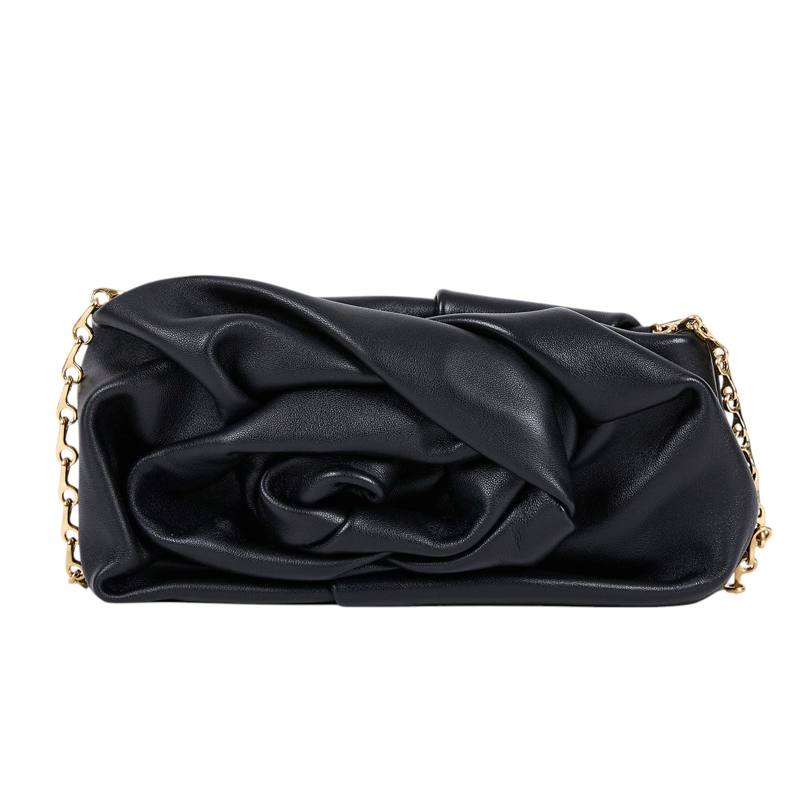 博柏利 BURBERRY Rose 褶飾皮革 手拿包 8079187 黑ROSE CLUTCH 原廠盒子/防塵袋
