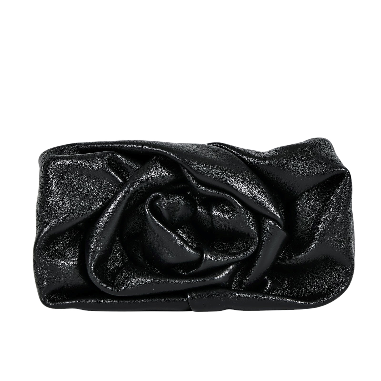 博柏利 BURBERRY Rose 褶飾皮革 手拿包 8079187 黑ROSE CLUTCH 原廠盒子/防塵袋
