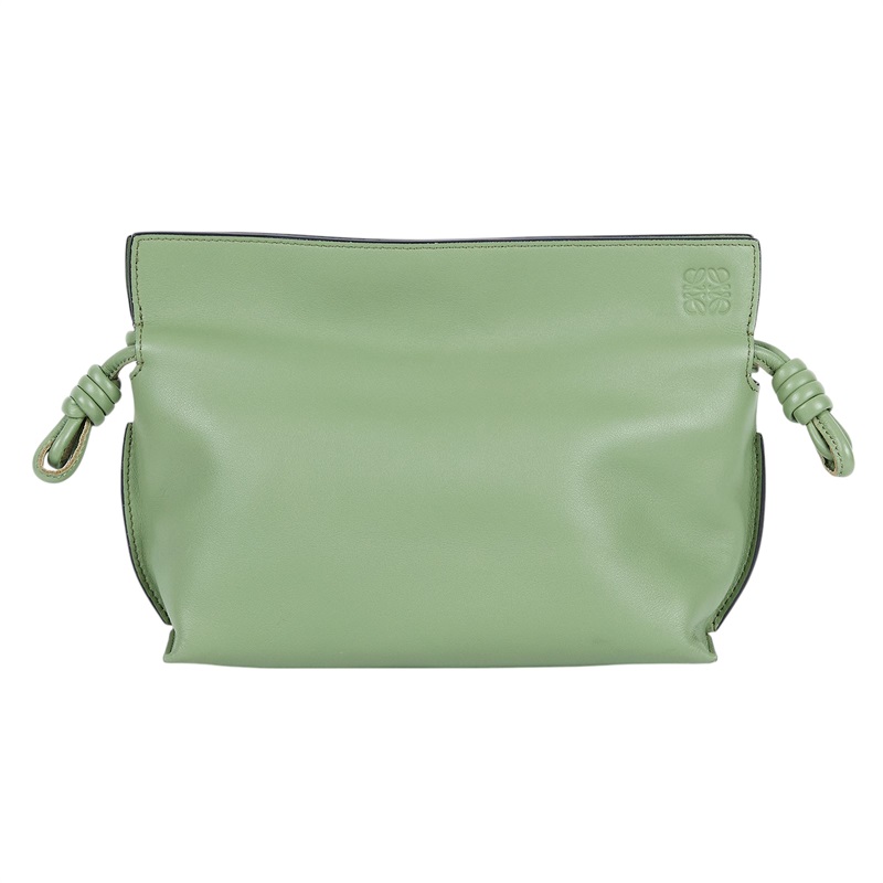 羅意威 LOEWE Mini Flamenco clutch 小牛皮 迷你 肩背包  淺綠FLAMENCO 無附屬品