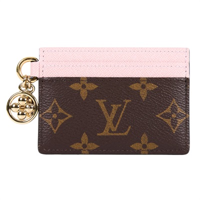 路易威登 LOUIS VUITTON LV Charms 名片夾 帆布 粉紅色 M82739 晶片款 粉CHARMS名片夾 原廠盒子/防塵袋