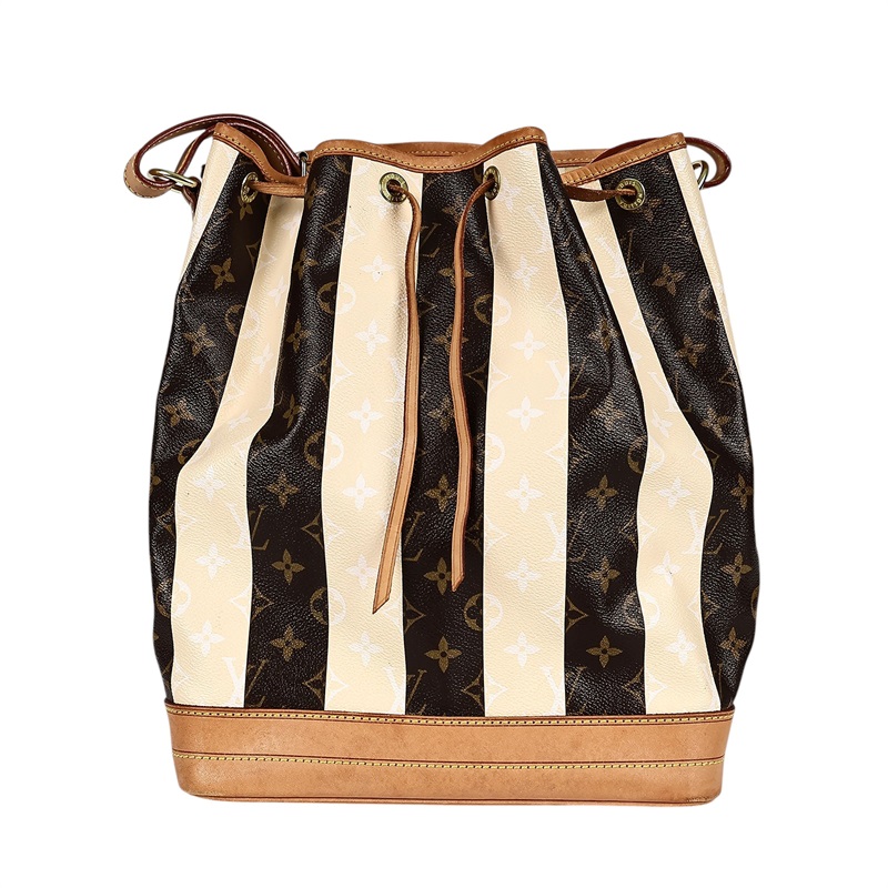 路易威登 LOUIS VUITTON Noe 條紋 牛皮 水桶包 M40563 老花RAYURES NOE水桶包 無附屬品