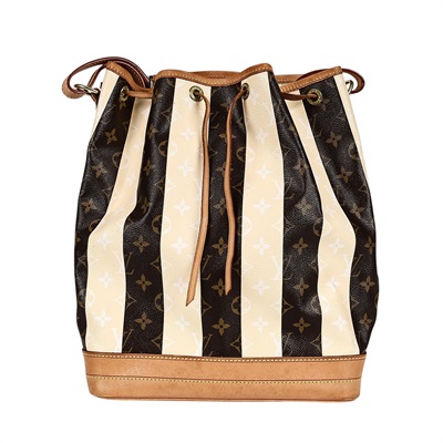 路易威登 LOUIS VUITTON Noe 條紋 牛皮 水桶包 M40563 老花RAYURES NOE水桶包 無附屬品