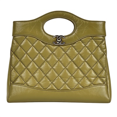 香奈兒 CHANEL CC Logo 31包 菱格紋 鍊帶 肩背 手提包 AS4133 晶片款 抹茶31包 MINI 防塵袋