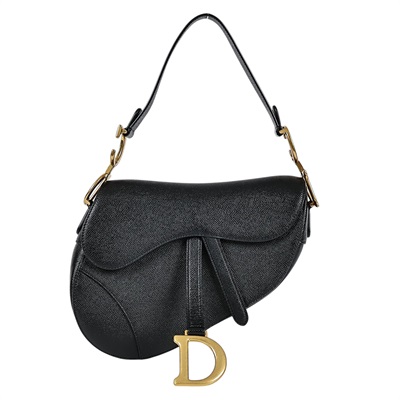迪奧 CHRISTIAN DIOR Saddle 馬鞍包 手提 肩背包 小牛皮 M0455CBAA 黑金荔枝SADDLE馬鞍包 防塵袋/保證卡/購買證明