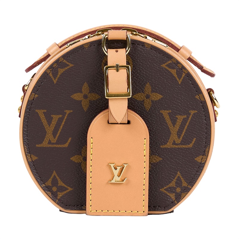 路易威登 LOUIS VUITTON Mini Boîte Chapeau 圓餅盒 經典原花 拼色 單肩 斜挎包 M44699 晶片款  原廠盒子/防塵袋