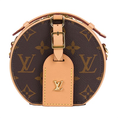 路易威登 LOUIS VUITTON Mini Boîte Chapeau 圓餅盒 經典原花 拼色 單肩 斜挎包 M44699 晶片款  原廠盒子/防塵袋