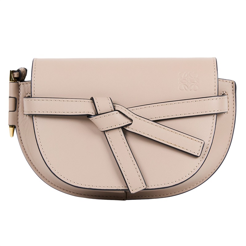 羅意威 LOEWE Mini Gate Dual bag 迷你 小牛皮 肩背包 帆布背帶  奶茶MINI GATE帆布背帶 防塵袋