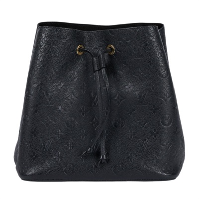 路易威登 LOUIS VUITTON NéoNoé MM 黑色 粒面壓花牛皮 束口水桶包 M45256 晶片款  原廠盒子/防塵袋/背帶/購買證明