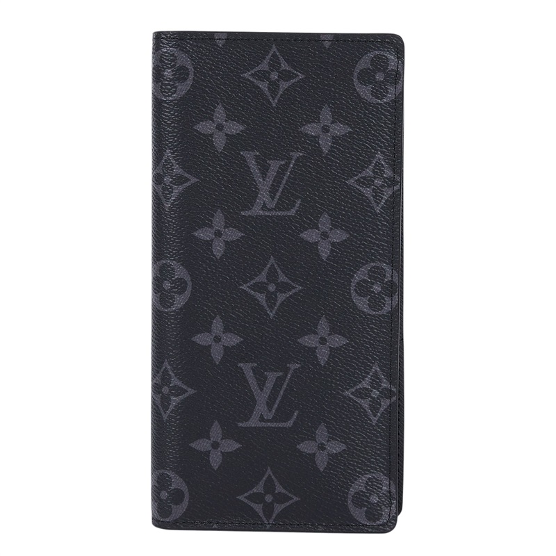 路易威登 LOUIS VUITTON Brazza 錢包 Monogram Eclipse 帆布 長夾 M61697 晶片款  原廠盒子/防塵袋/購買證明影本