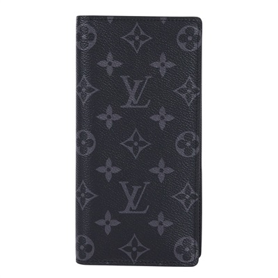 路易威登 LOUIS VUITTON Brazza 錢包 Monogram Eclipse 帆布 長夾 M61697 晶片款  原廠盒子/防塵袋/購買證明影本