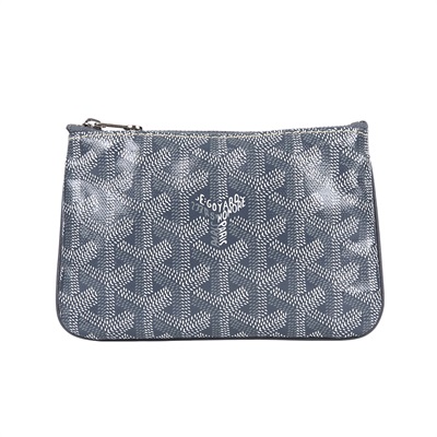 高雅德 GOYARD Sénat Mini Pouch 迷你小包 SENAT2MINTY 灰一字拉鍊POUCH 原廠盒子