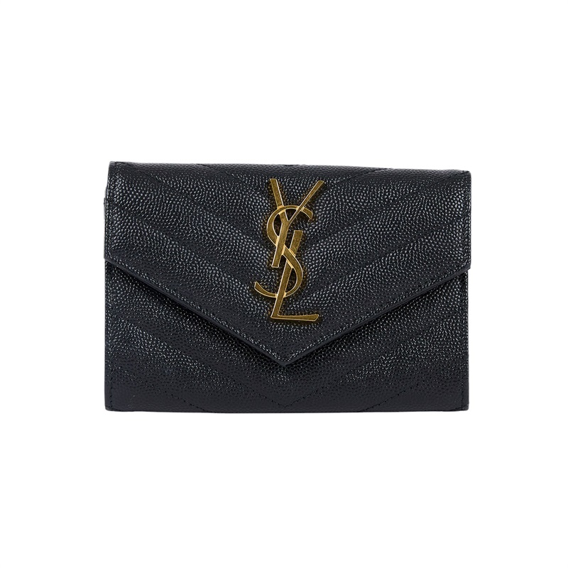 聖羅蘭 YSL SAINT LAURENT cassandre matelassé 粒面壓紋皮革 小型 信封錢包 短夾 414404BOW01  原廠盒子/防塵袋