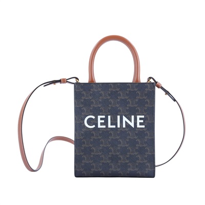 思琳 CELINE Triomphe帆布 迷你 直式 Cabas 肩背 手提包 194372BZK 凱旋門直立CABAS MINI 防塵袋