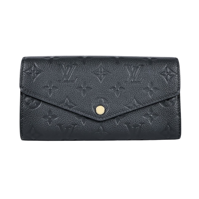路易威登 LOUIS VUITTON Sarah 錢包 壓花牛皮 黑色 M82257 晶片款 黑壓紋SARAH長夾 無附屬品