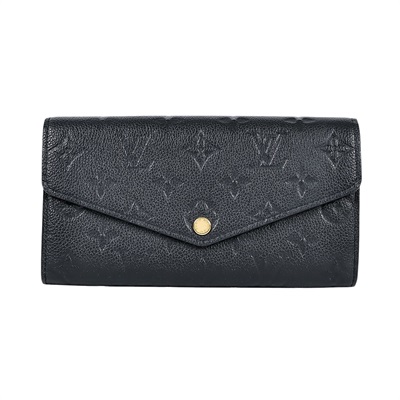 路易威登 LOUIS VUITTON Sarah 錢包 壓花牛皮 黑色 M82257 晶片款 黑壓紋SARAH長夾 無附屬品