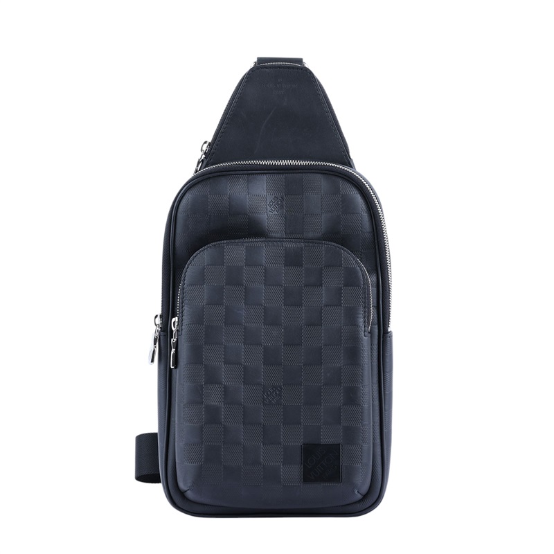路易威登 LOUIS VUITTON Avenue 單肩包 N45303 晶片款 黑AVENUE壓紋棋盤格胸包 無附屬品
