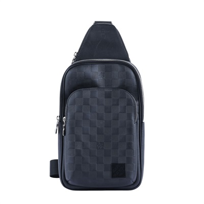 路易威登 LOUIS VUITTON Avenue 單肩包 N45303 晶片款 黑AVENUE壓紋棋盤格胸包 無附屬品