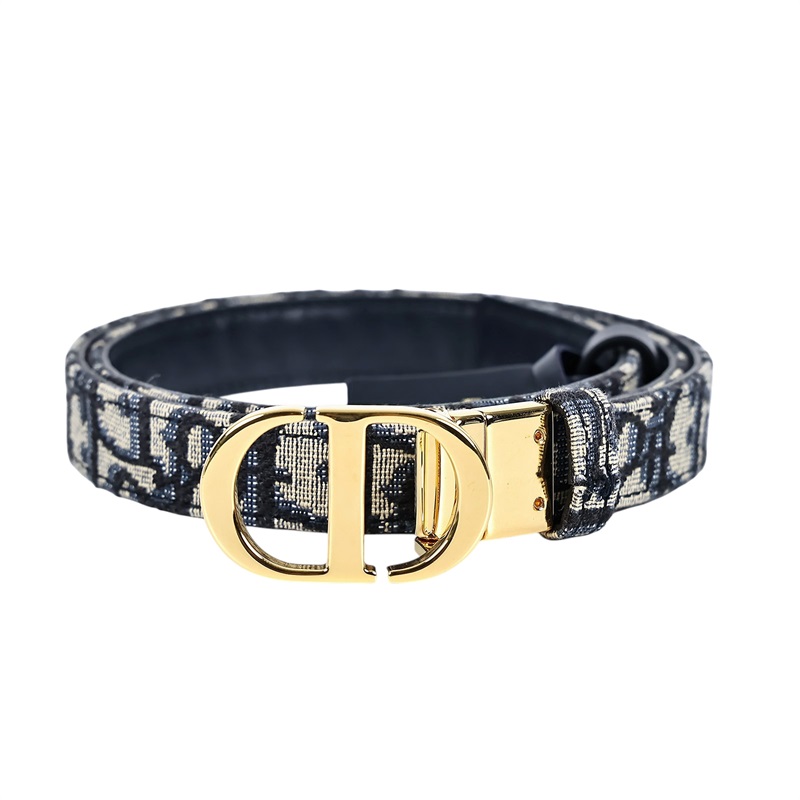 迪奧 CHRISTIAN DIOR 30 Montaigne 雙面皮帶 B0446UWEO 金釦老花皮帶 原廠盒子/防塵袋/腰帶尺寸#80長87.5 cm