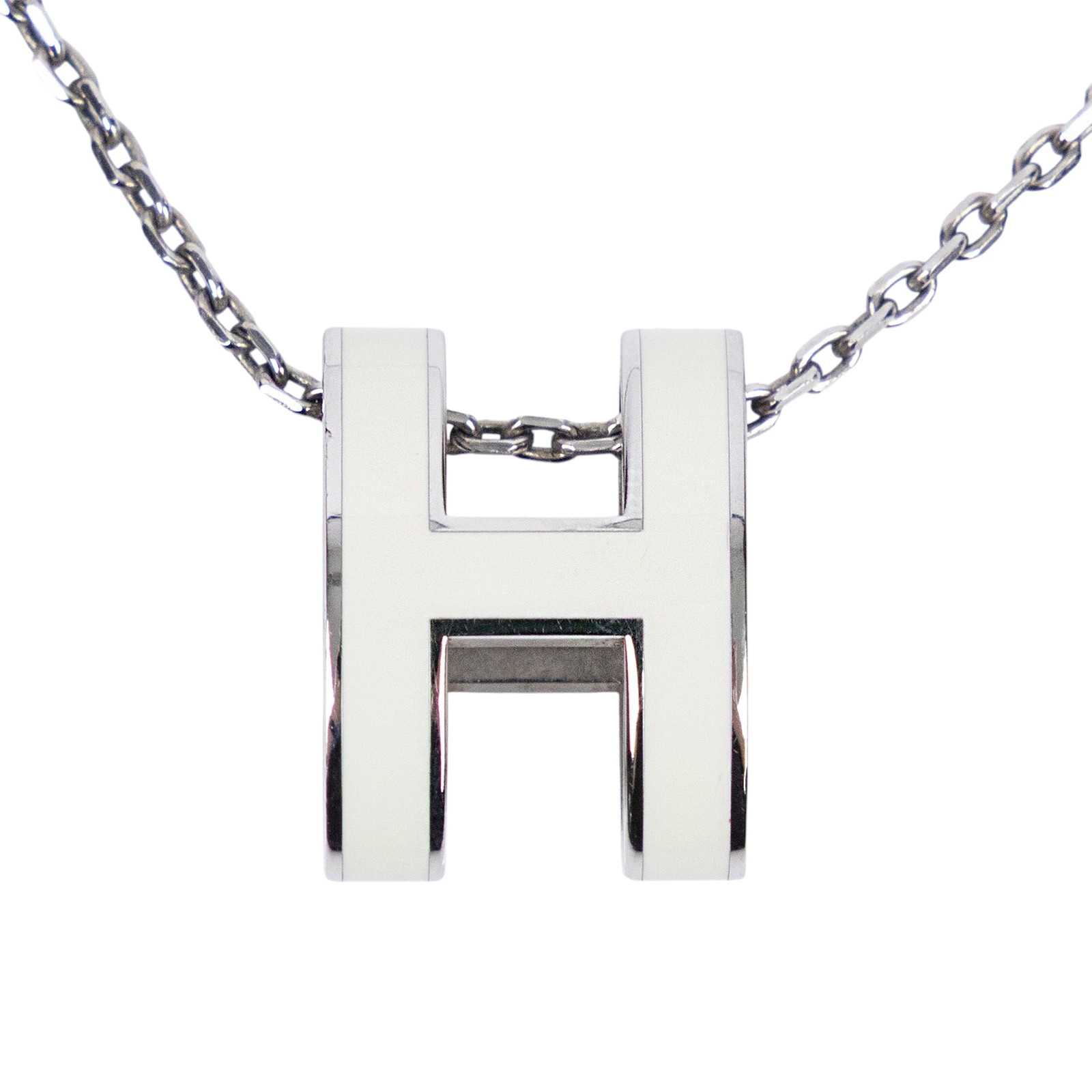 愛馬仕 Hermès Pop H 墜飾 POPHP ST0129 白銀POP H項鍊 無附屬品