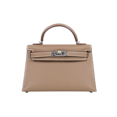愛馬仕 Hermès Kelly Bag 凱莉包 mini KLM W刻 大象灰MINI KELLY Chevre 原廠盒子/防塵袋/背帶