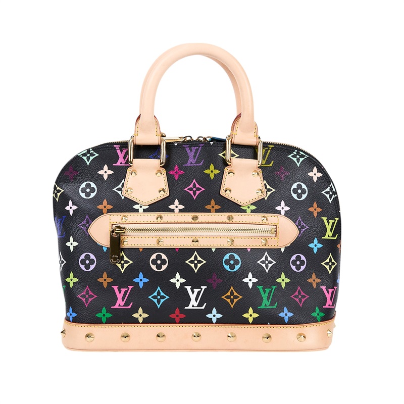 路易威登 LOUIS VUITTON Alma 手提 貝殼包 村上隆聯名 M92646 黑彩貝殼包 無附屬品