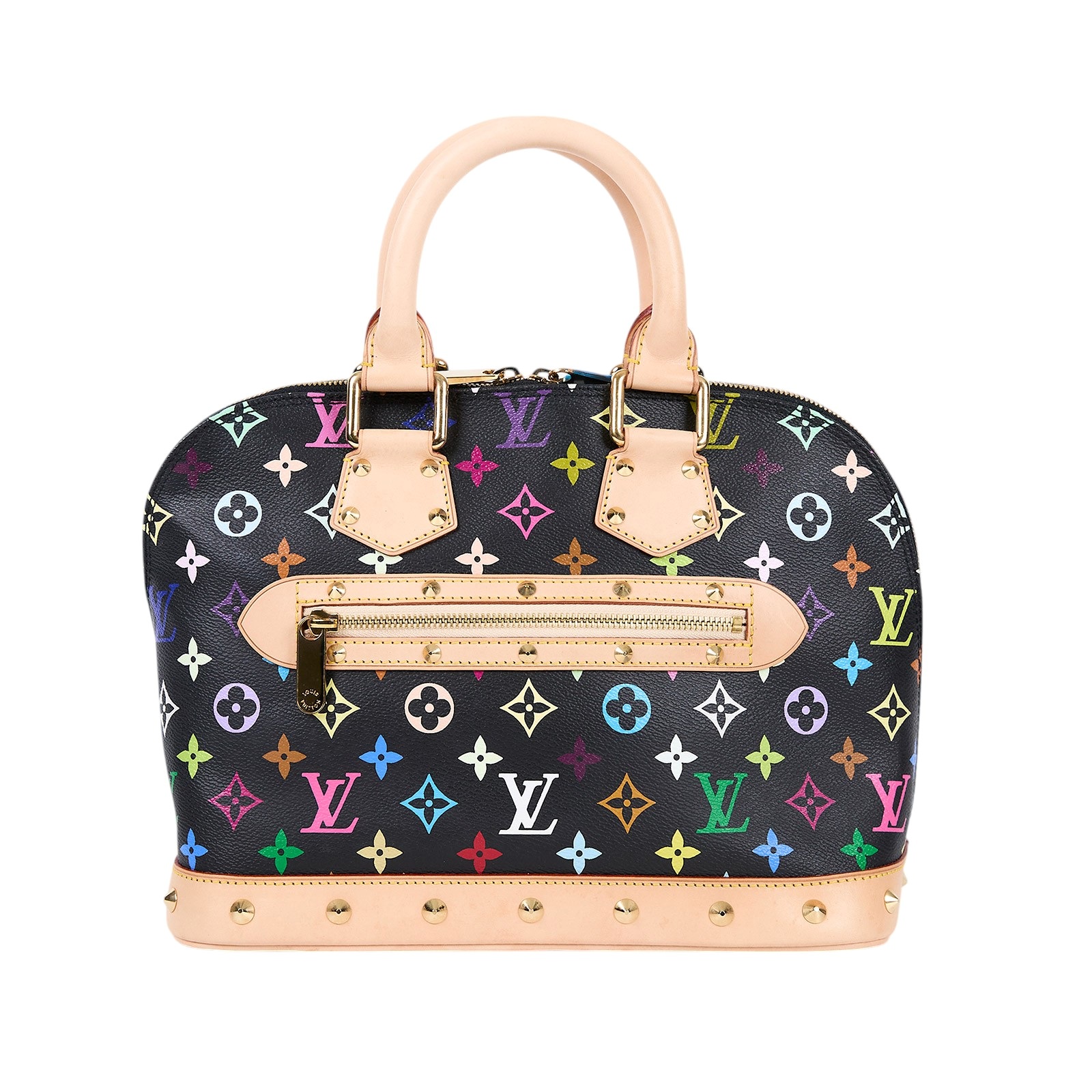 路易威登 LOUIS VUITTON Alma 手提 貝殼包 村上隆聯名 M92646 黑彩貝殼包 無附屬品