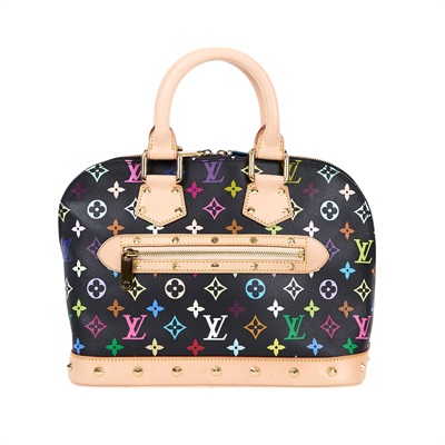 路易威登 LOUIS VUITTON Alma 手提 貝殼包 村上隆聯名 M92646 黑彩貝殼包 無附屬品