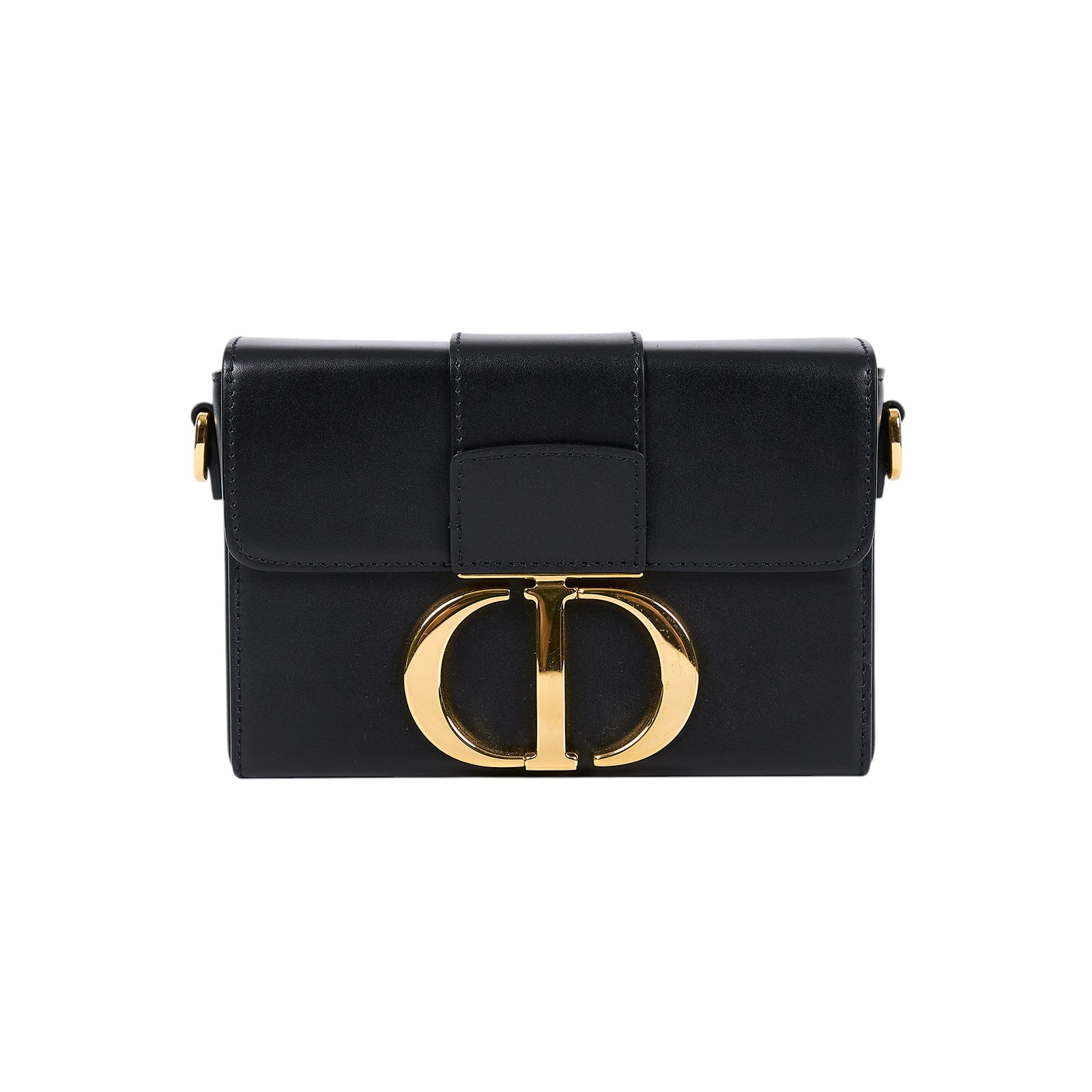 迪奧 CHRISTIAN DIOR 30 Montaigne 肩背手提包 M9204UMOS 黑金MONTAIGNE BOX 防塵袋/背帶/購買證明