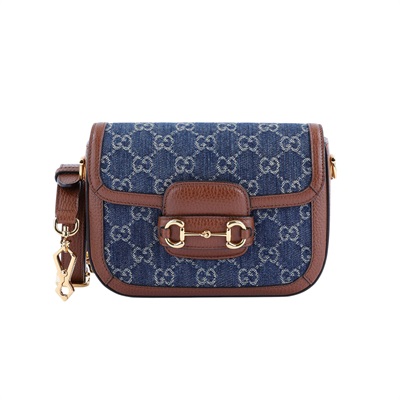 古馳 GUCCI Horsebit 1955 迷你 馬鞍包 658574 丹寧1955 MINI 無附屬品