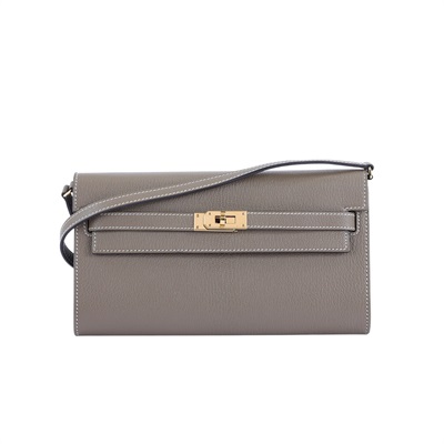 愛馬仕 Hermès Kelly to go 長夾肩背包 KLG U刻 大象灰KELLY TO GO 購買證明