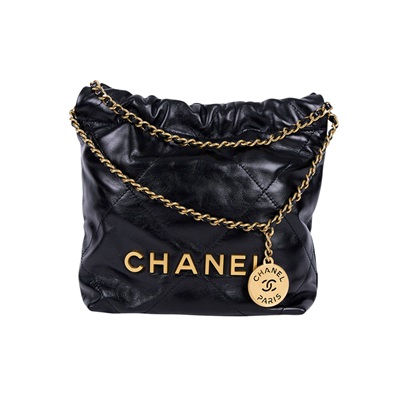 香奈兒 CHANEL 22 迷你 束口包 AS3980 晶片款 黑金22包 MINI 防塵袋