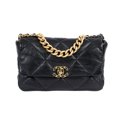 香奈兒 CHANEL 19 大型口蓋包 AS1161 29開黑19包30CM 防塵袋/保證卡