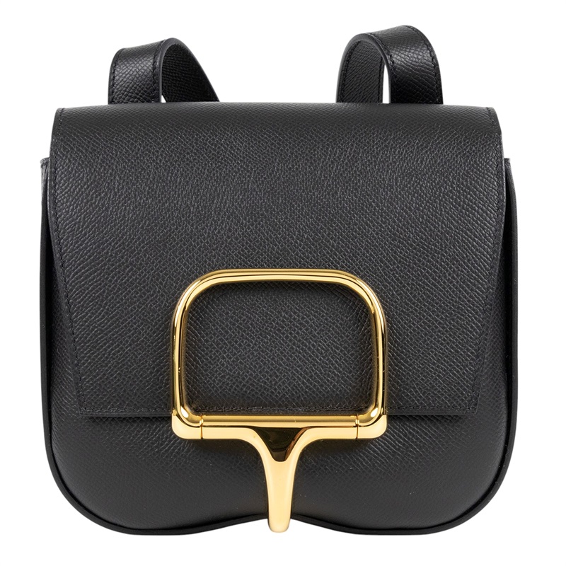 愛馬仕 Hermès Della Cavalleria 迷你 肩背包 DCMINI U刻 黑　DELLA　Cavalleria Epsom 防塵袋