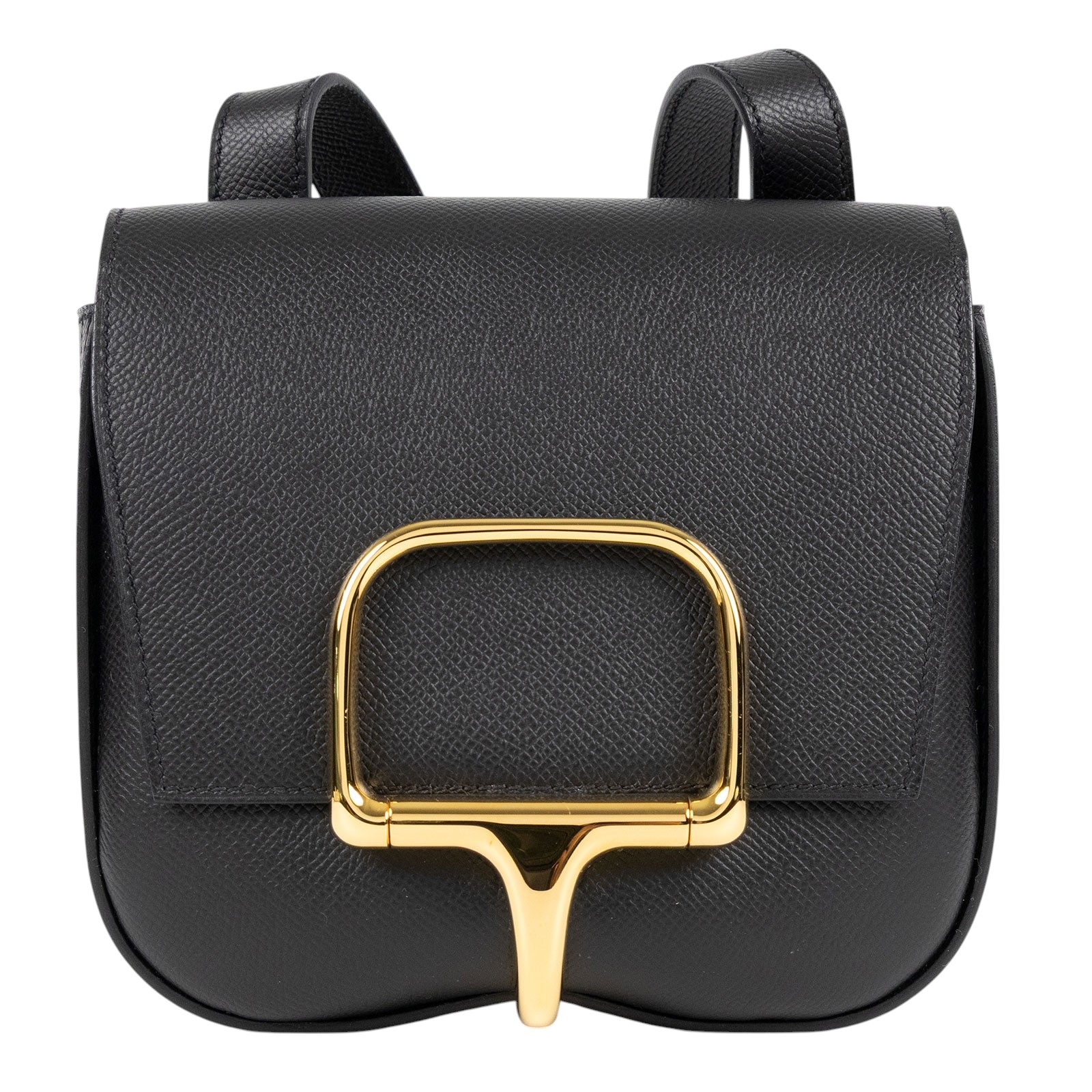 愛馬仕 Hermès Della Cavalleria 迷你 肩背包 DCMINI U刻 黑　DELLA　Cavalleria Epsom 防塵袋