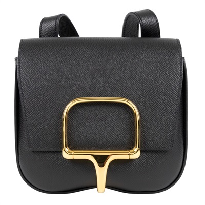愛馬仕 Hermès Della Cavalleria 迷你 肩背包 DCMINI U刻 黑　DELLA　Cavalleria Epsom 防塵袋