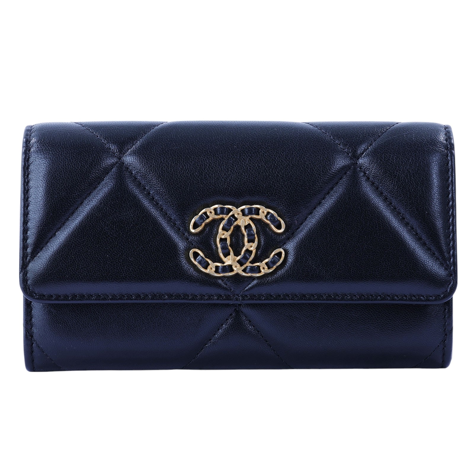 香奈兒 CHANEL 19 拉鍊 零錢 翻蓋 中夾 AP2700 黑19中夾 防塵袋/原廠盒子