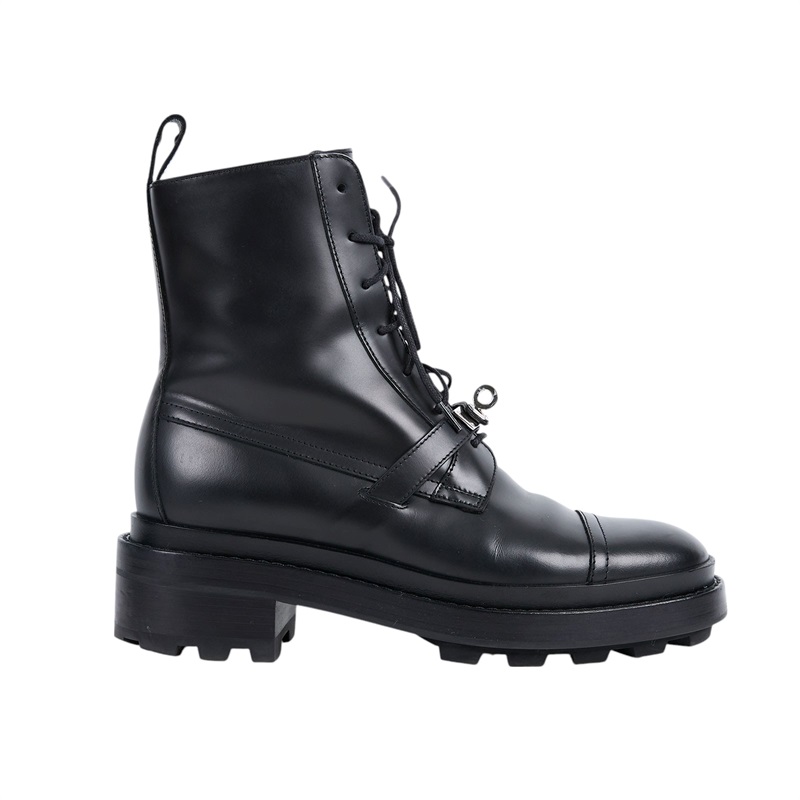 愛馬仕 Hermes Kelly 亮面小牛皮短靴 H222070Zv02370 黑銀KELLY短靴 無附屬品